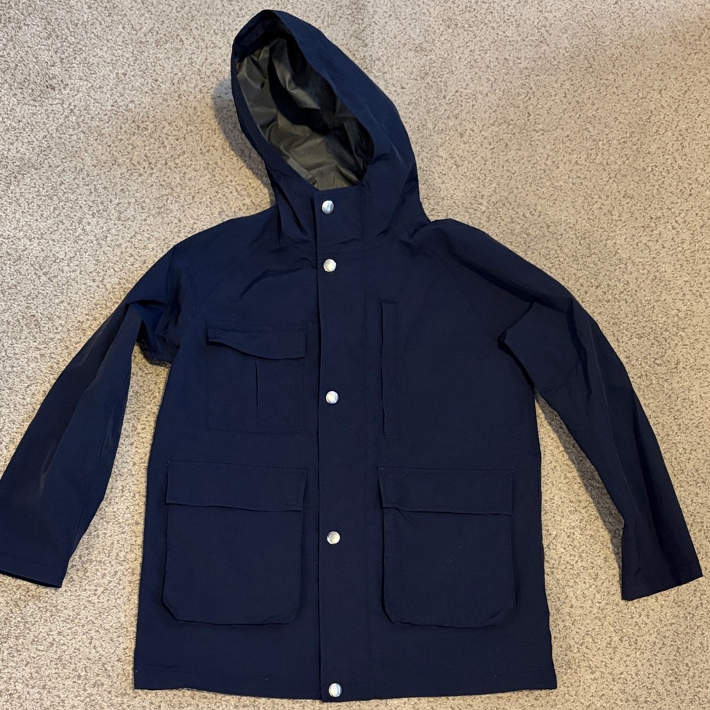 J. Crew Crewcuts Kids Perfect Raincoat in Navy, 8-9 (Medium)